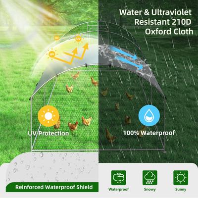 Show full view: Xbrigh Metal Coop Walk-in Dome Roof Poultry Cage with Waterproof & UV-Resistant Cover, Silver, 19.7 x 10 x 6.4-in slide 3 of 7