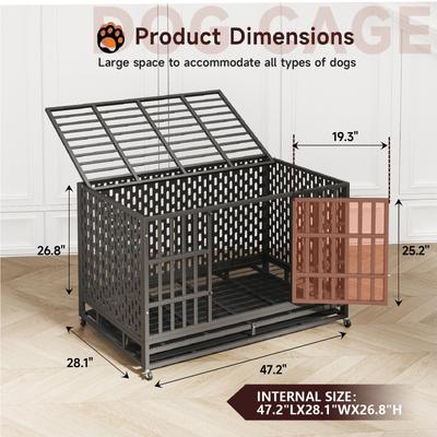 Xbrigh HIWOKK Heavy Duty Indestructible Steel Escape Proof Dog Crate