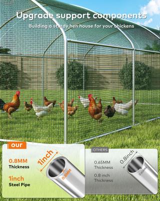 Show full view: Xbrigh Metal Dome Shaped Coop Walk-in Poultry Cage with Waterproof & Anti-Ultraviolet Cover, Silver, 17.7 x 8.9 x 6.6-in slide 3 of 6