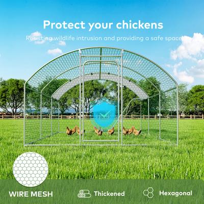 Show full view: Xbrigh Metal Coop Walk-in Roosting Perch Dome Roof Poultry Cage with Waterproof UV Cover, Silver, 19.7 x 10 x 6.4-in slide 5 of 6