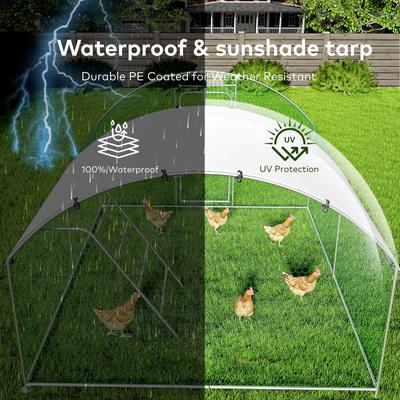 Show full view: Xbrigh Metal Coop Walk-in Roosting Perch Dome Roof Poultry Cage with Waterproof UV Cover, Silver, 13.2 x 10 x 6.4-in slide 6 of 6