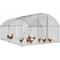 Show in main carousel: Xbrigh Metal Coop Walk-in Roosting Perch Dome Roof Poultry Cage with Waterproof UV Cover, Silver, 13.2 x 10 x 6.4-in slide 1 of 6