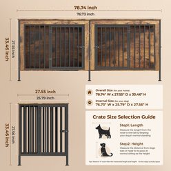 Xbrigh Crate for 2 Dogs, Brown, Large:78-in slide 2 of 6
