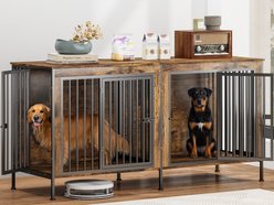 Xbrigh Crate for 2 Dogs, Brown, Large:78-in