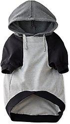 Pet Passion Rocky Comfy Dog Hoodie, Heather Gray Color Block, XX-Small