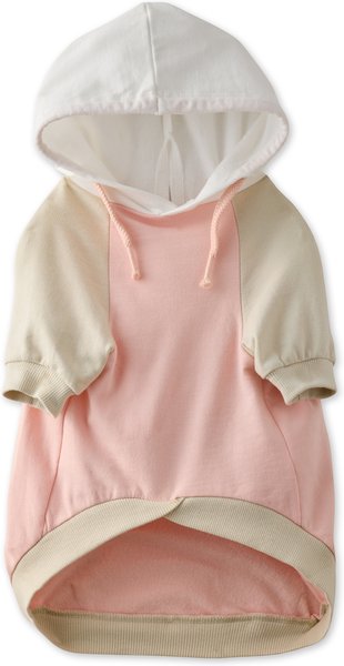 Show full view: Pet Passion Rocky Comfy Dog Hoodie, Pink Color Block, XX-Small slide 1 of 3