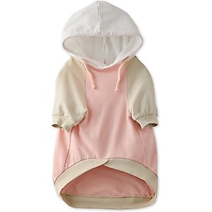 Pet Passion Rocky Comfy Dog Hoodie, Pink Color Block, XX-Small