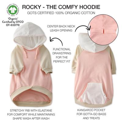 Show full view: Pet Passion Rocky Comfy Dog Hoodie, Pink Color Block, XX-Small slide 4 of 4