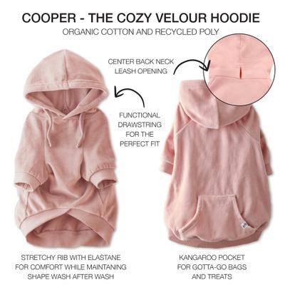 Show full view: Pet Passion Cooper Velour Hoodie, Pink, Large slide 5 of 6
