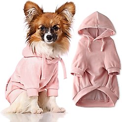 Pet Passion Cooper Velour Hoodie, Pink, Small slide 1 of 5
