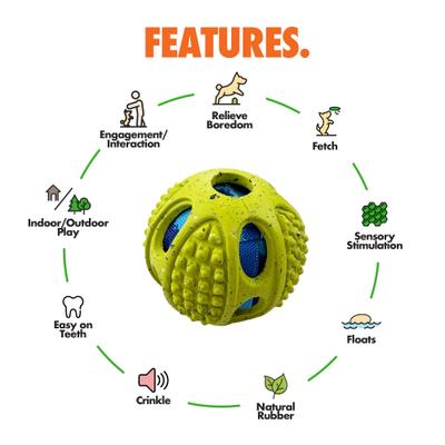 Show full view: Arlee Home & Pet Max Fusion Made with Nike Grind Meteor Ball Dog Toy, Small slide 4 of 11