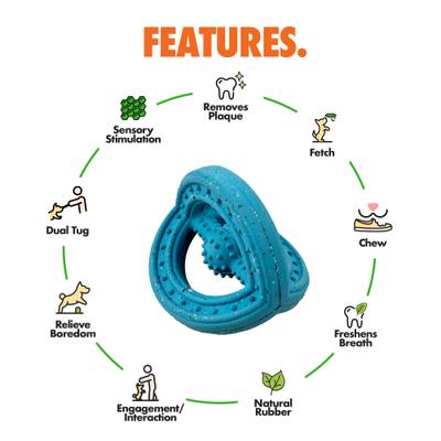 Show full view: Arlee Home & Pet Max Fusion Made with Nike Grind Phoenix Tug Dog Toy, Blue slide 4 of 11