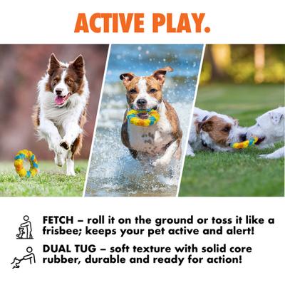 Show full view: Arlee Home & Pet Max Fusion Made with Nike Grind Rope Dog Toy, Tie Dye - Yellow/Blue/Orange slide 4 of 10