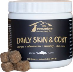 K9 Innovations Daily Salmon Flavored Skin & Coat Chew Supplement for Dogs, 120 count