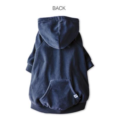 Show full view: Pet Passion Cooper Velour Hoodie, Navy, Medium slide 3 of 6