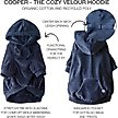 Show in main carousel: Pet Passion Cooper Velour Hoodie, Navy, Large slide 4 of 4