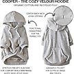 Show in main carousel: Pet Passion Cooper Velour Hoodie, Light Heather Gray, Small slide 4 of 4