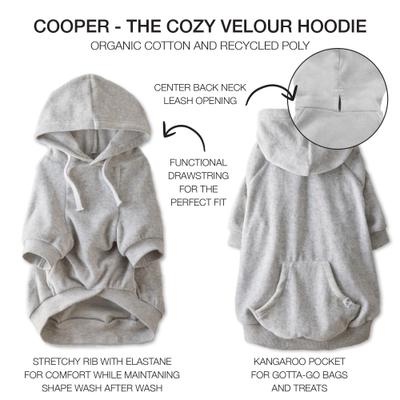 Show full view: Pet Passion Cooper Velour Hoodie, Light Heather Gray, Small slide 5 of 6