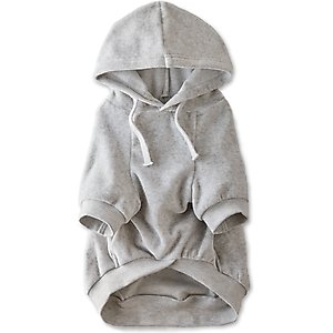 Pet Passion Cooper Velour Hoodie, Light Heather Gray, X-Small