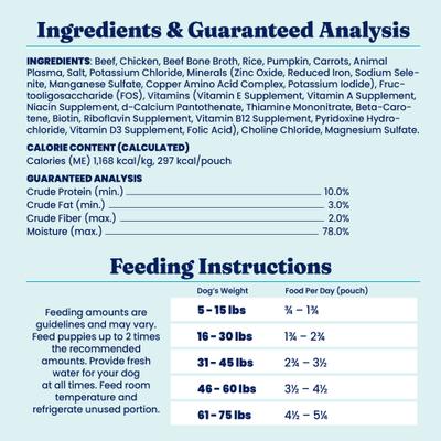 Show full view: Solid Gold Homestyle Meal Gut Health Beef Dog Food Topper, 9-oz pouch slide 6 of 9