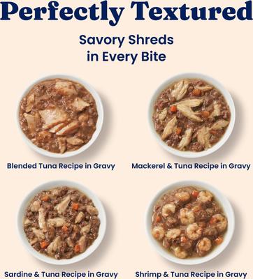 Show full view: Solid Gold Five Oceans Variety Pack Grain-Free Shreds in Gravy Wet Cat Food, 3-oz can, case of 12 slide 5 of 8