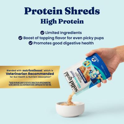 Show full view: Solid Gold Protein Shred with Real Chicken & Vegetables Dog Food Topping, 3-oz bag, 12 count slide 4 of 10