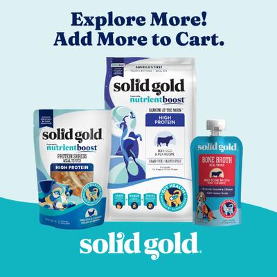 Show full view: Solid Gold Beef Flavor Gut Health High-Protein Wet Dog Food Topper, 10.5-oz pouch slide 8 of 10