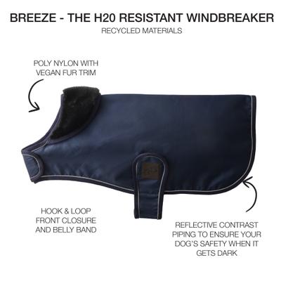 Show full view: Pet Passion Breeze Windbreaker Dog Coat, Navy, X-Large slide 2 of 5