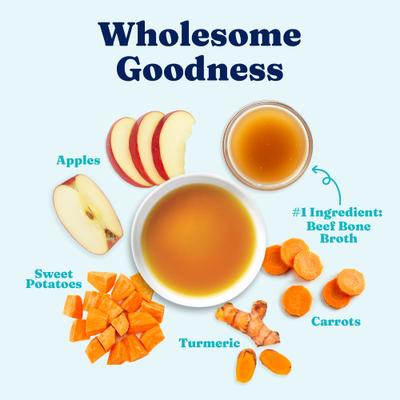 Show full view: Solid Gold Beef Bone Broth with Turmeric Dog Food Topper, 48-oz bundle  slide 9 of 12