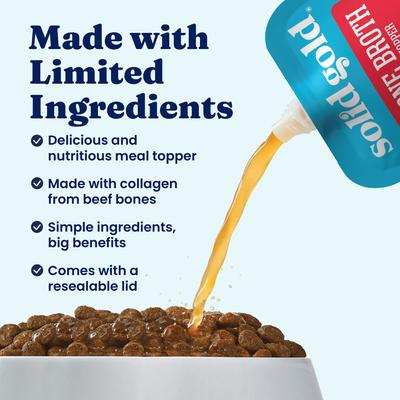 Show full view: Solid Gold Beef Bone Broth with Turmeric Dog Food Topper, 8-oz pouch slide 5 of 9