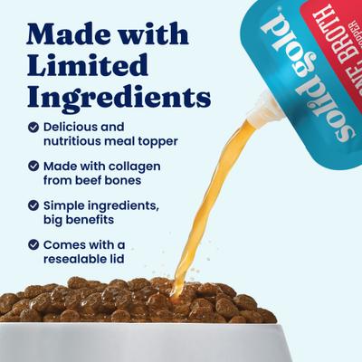 Show full view: Solid Gold Beef Bone Broth with Turmeric Dog Food Topper, 48-oz bundle  slide 6 of 12