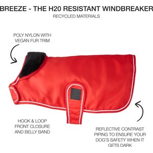 Pet Passion Breeze Windbreaker Dog Coat, Red, Small