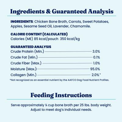 Show full view: Solid Gold Chicken Bone Broth with Lavender & Chamomile Dog Food Topper, 8-oz pouch slide 9 of 11