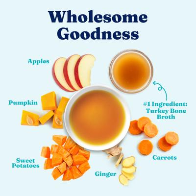 Show full view: Solid Gold Turkey Grain-Free Bone Broth with Pumpkin & Ginger Dog Food, 8-oz pouch slide 8 of 11