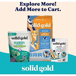 Solid Gold Bone Broth Chicken Shreds Grain-Free Wet Cat Food Topper, 3-oz pouch, case of 12