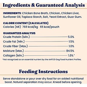 Solid Gold Bone Broth Chicken Shreds Grain-Free Wet Cat Food Topper, 3-oz pouch, case of 12