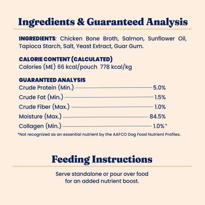 Show full view: Solid Gold Bone Broth Salmon Shreds Grain-Free Wet Cat Food Topper, 3-oz pouch, case of 12 slide 9 of 10