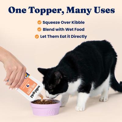 Show full view: Solid Gold Bone Broth Salmon Shreds Grain-Free Wet Cat Food Topper, 3-oz pouch, case of 12 slide 4 of 10