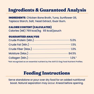 Show full view: Solid Gold Bone Broth Tuna Shreds Grain-Free Wet Cat Food Topper, 3-oz pouch, case of 12 slide 8 of 11
