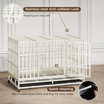 Xbrigh Heavy Duty Indestructible Escape Proof Steel Dog Crate