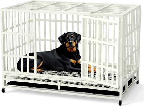 Xbrigh Heavy Duty Indestructible Escape Proof Steel Dog Crate