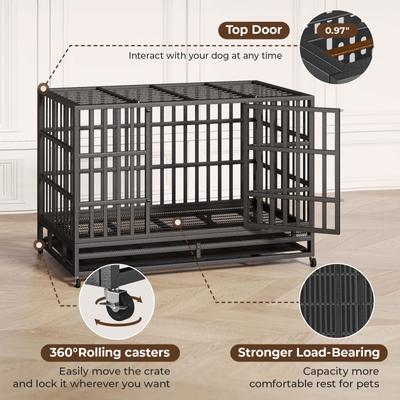 Xbrigh Heavy Duty Indestructible Escape Proof Steel Dog Crate