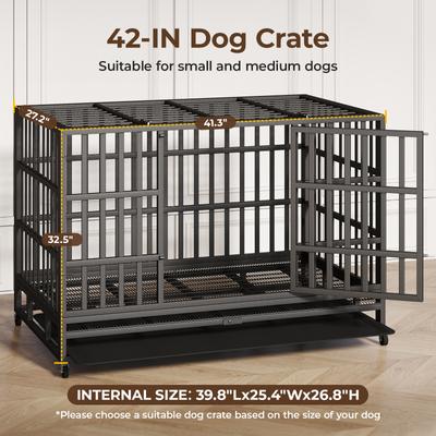 Xbrigh Heavy Duty Indestructible Escape Proof Steel Dog Crate