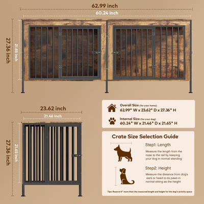 Show full view: Xbrigh Cage for 2 Dogs, Brown, Medium: 63-in slide 6 of 6