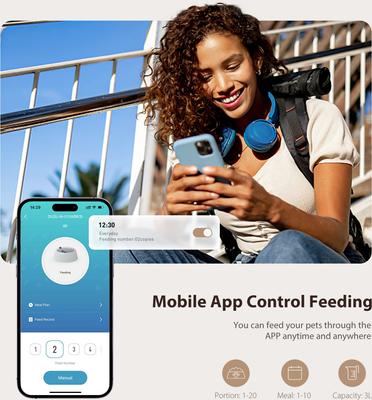 Show full view: IMIPAW Stainless Steel WIFI Automatic Cat& Dog Feeder, 3-L slide 10 of 11