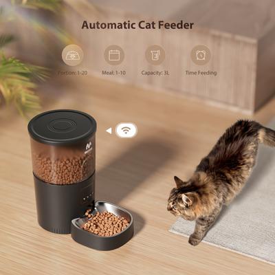 Show full view: IMIPAW Stainless Steel WIFI Automatic Cat& Dog Feeder, 3-L slide 4 of 11