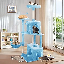 TSCOMON Multi-Level 55-in Plush Cat Tree & Condo with Scratching Post, Blue slide 2 of 8