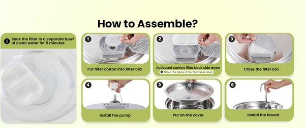 Show full view: OneIsAll Stainless Steel Dog & Cat Water Fountain Replacement Filters, 8 count, Large: 7-L slide 8 of 9