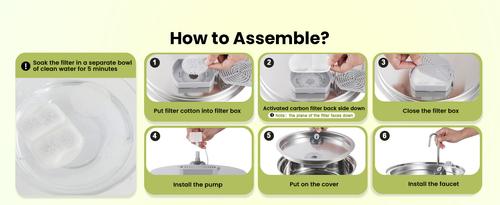 Show full view: OneIsAll Stainless Steel Dog & Cat Water Fountain Replacement Filters, 8 count, Large: 7-L slide 9 of 9