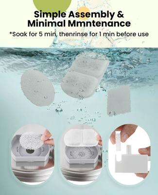 Show full view: OneIsAll Stainless Steel Dog & Cat Water Fountain Replacement Filters, 8 count, Large: 7-L slide 5 of 9